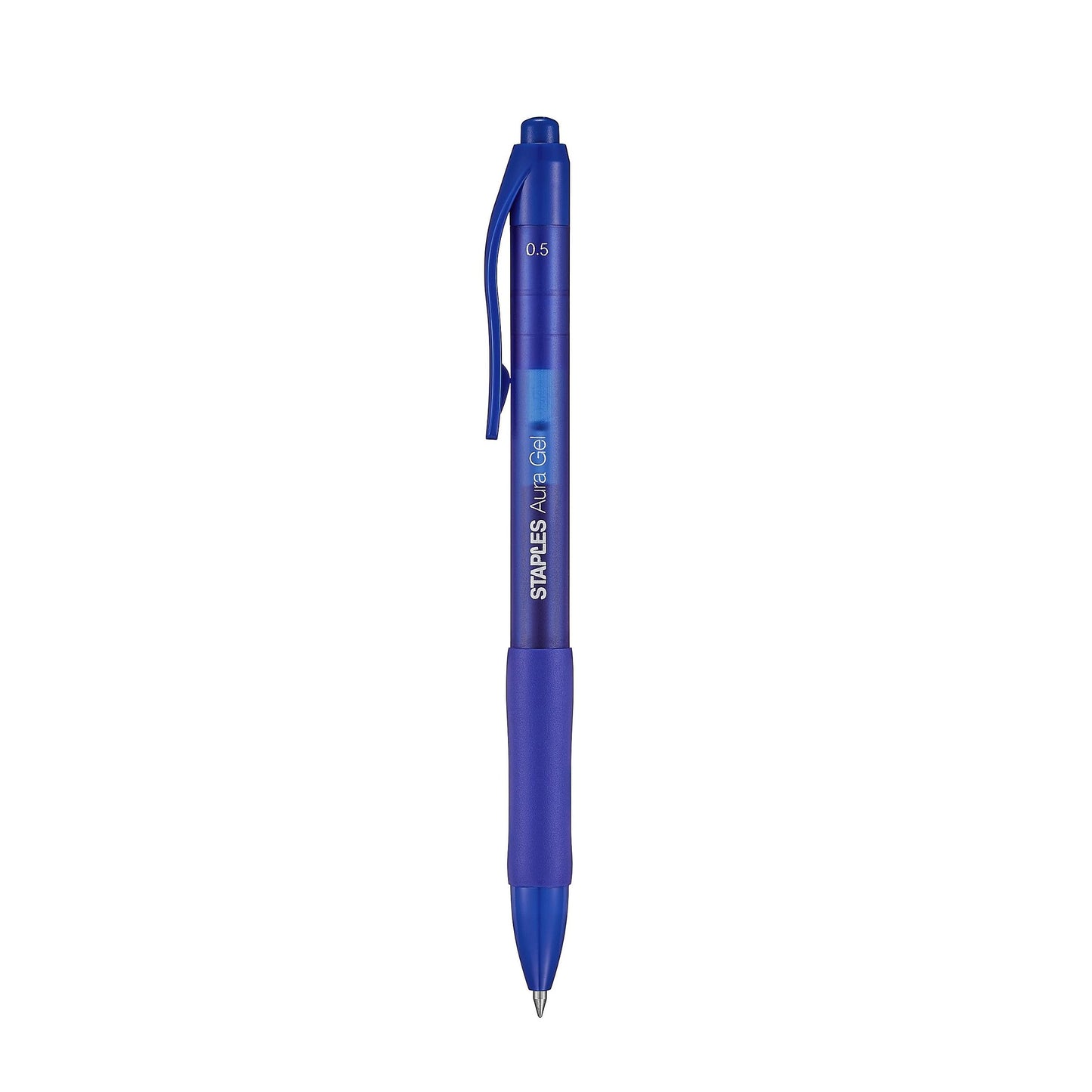 Staples Aura Retractable Gel Pens, Fine 0.5mm, Blue Ink, 36-Pack