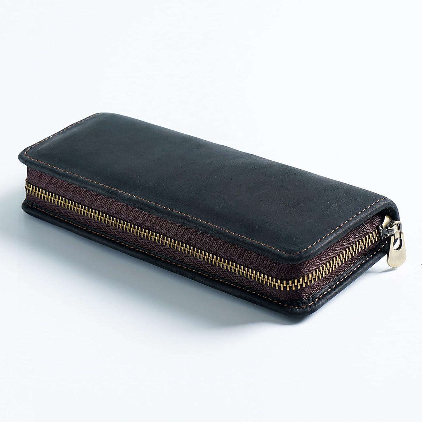 Leather Pencil Case Organizer 10 Slots, Portable Pouch for Fountain Pen