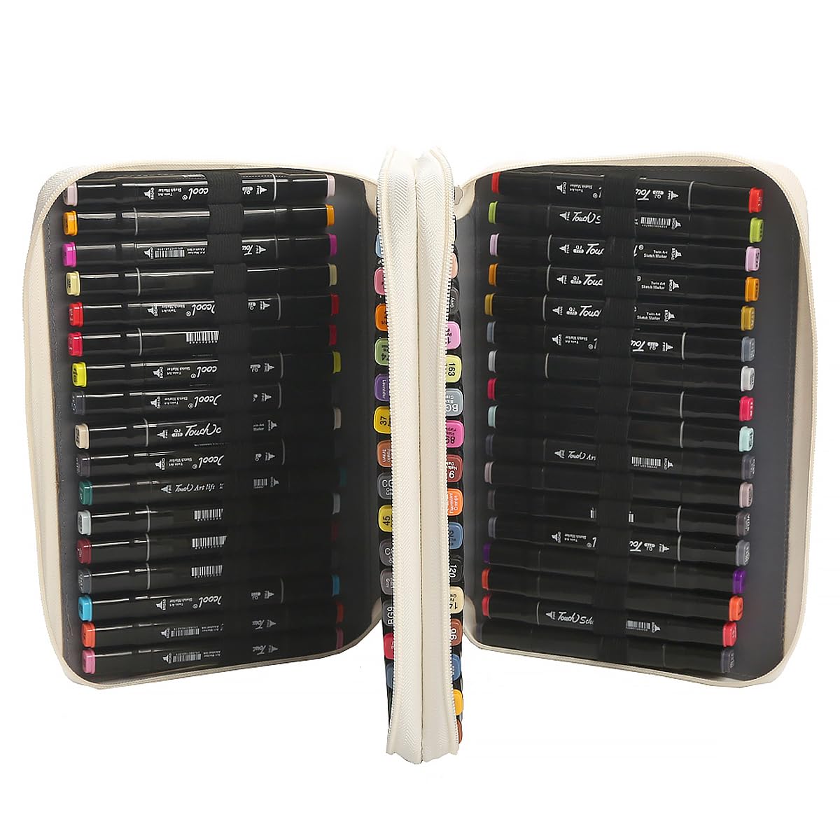 Lbxgap Marker Pen Organizer Case 68 Slots Large Capacity with Handy Wrap Portable Multilayer Holder