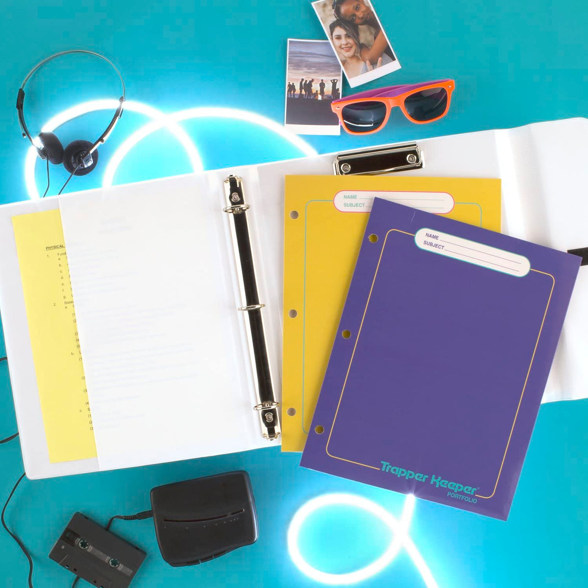 Mead Trapper Keeper Binder, Retro Design, 1 Inch Binder with Folders and Pockets, Holds 8-1/2" x