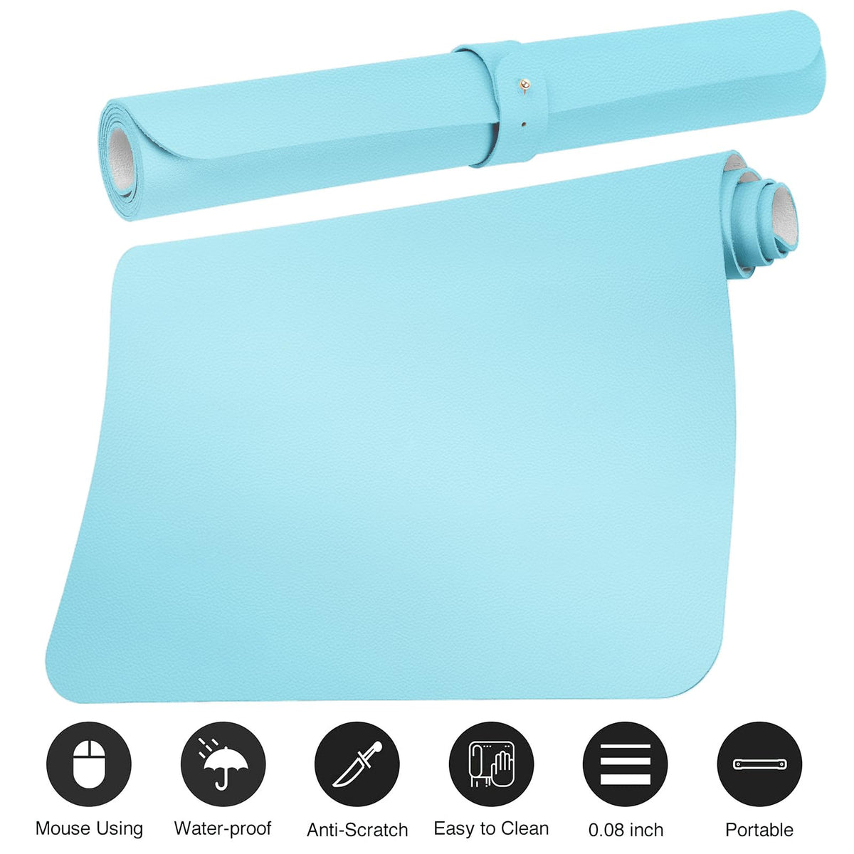 Boutilon Leather Desk Pad Protector,Non-Slip Mouse Pad,Laptop Desk Pad,Office Mouse Mat,Waterproof
