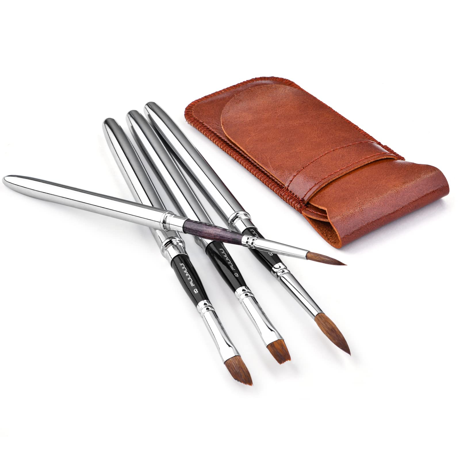 Kolinsky Travel Watercolor Brushes Sable Hair Round 4Pcs