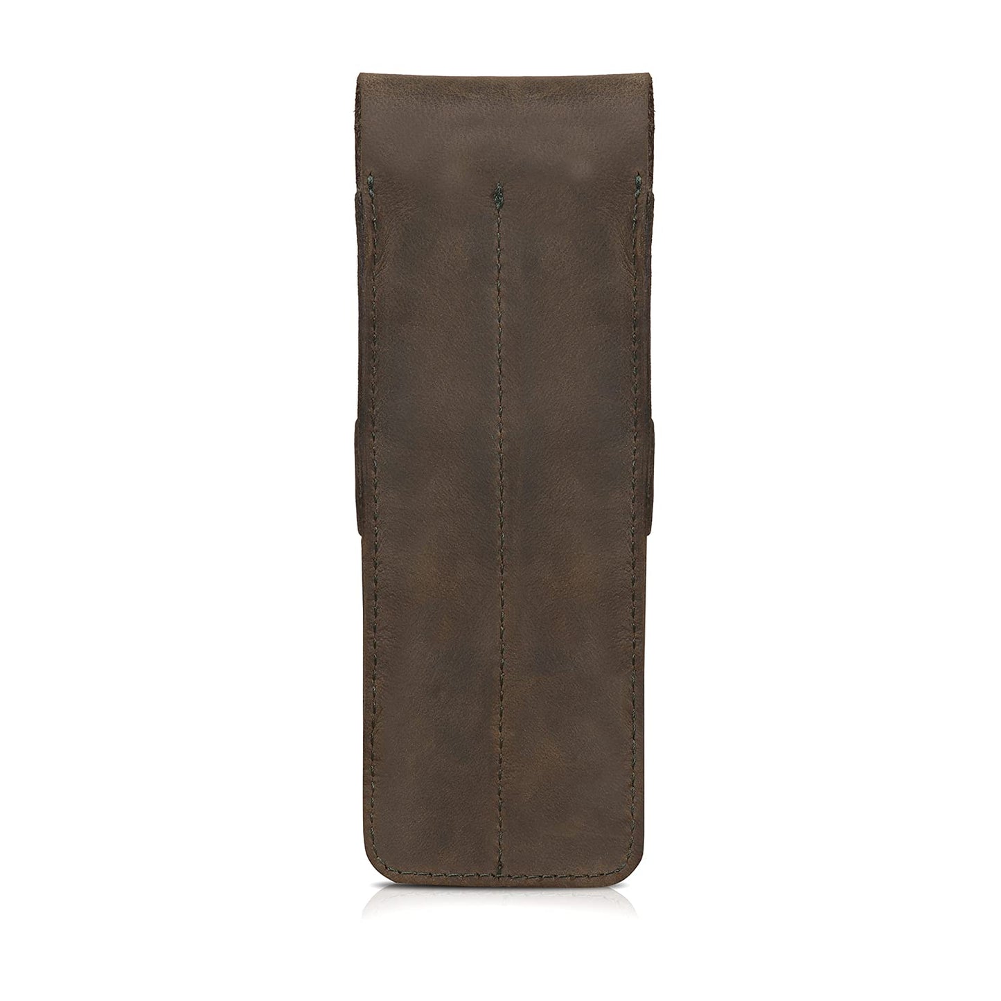 Londo Genuine Leather Pen and Pencil Case with Tuck in Flap, Stationery Bag - Two compartment