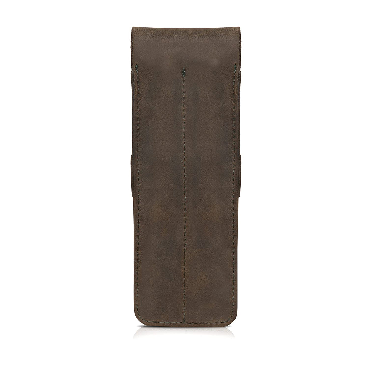 Londo Genuine Leather Pen and Pencil Case with Tuck in Flap, Stationery Bag - Two compartment