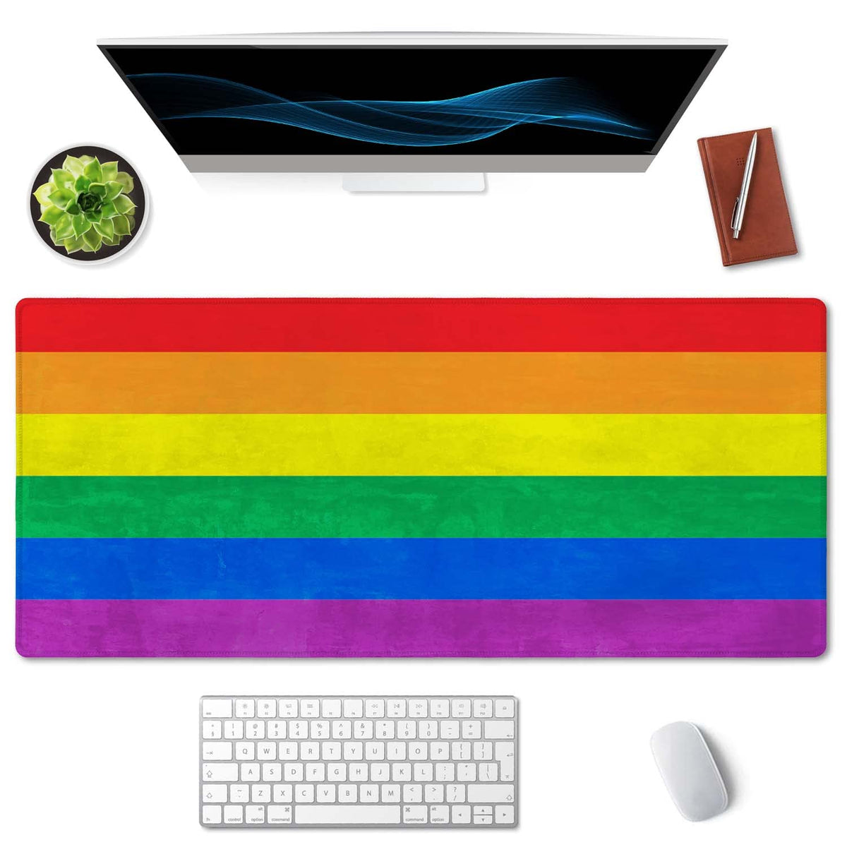 SSOIU Extended Gaming Mouse Pad (35.5x15.7 in), Large Non-Slip Rubber Base Mousepad with Stitched