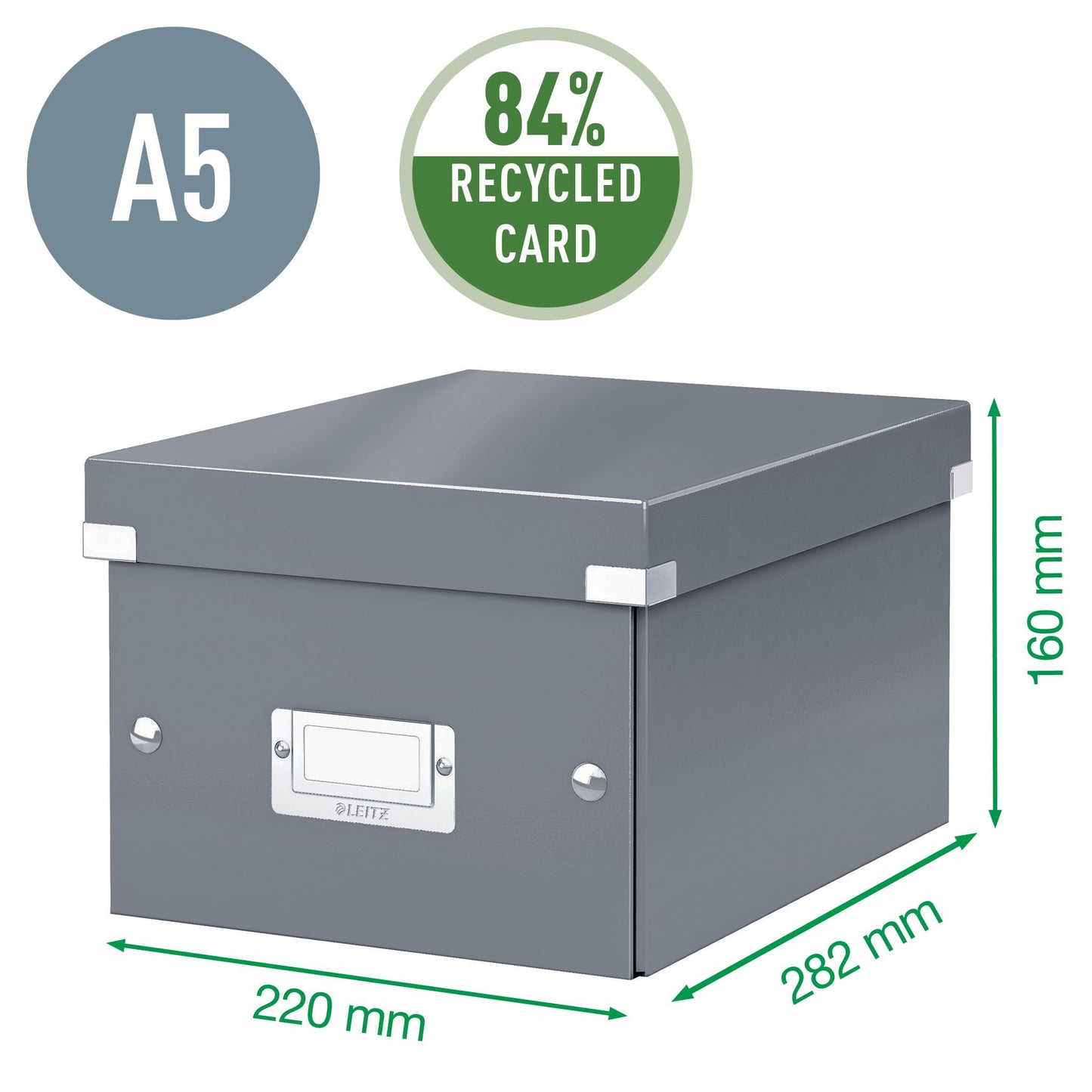 Leitz A5 Storage Box, Click and Store Range 60430001 - Small, Blue Storage Box A5