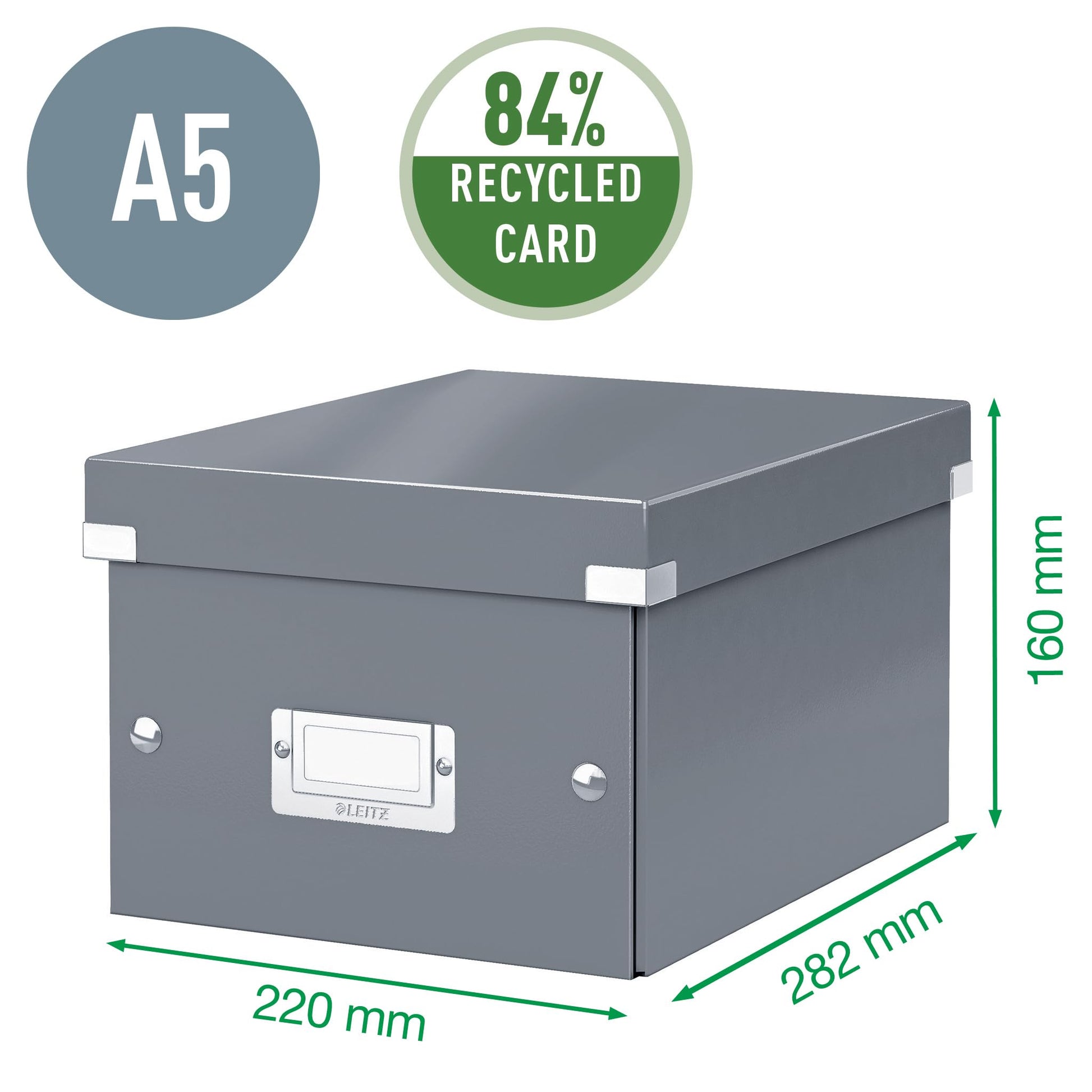 Leitz A5 Storage Box, Click and Store Range 60430001 - Small, Blue Storage Box A5