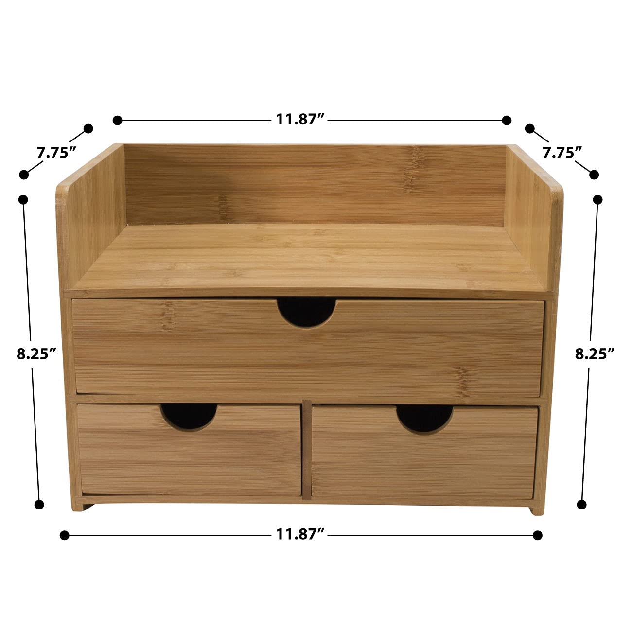 Sorbus Bamboo Desk Organizer - 3-Tier 100% Bamboo Desktop Organizers – Mini Bamboo Desk Drawer