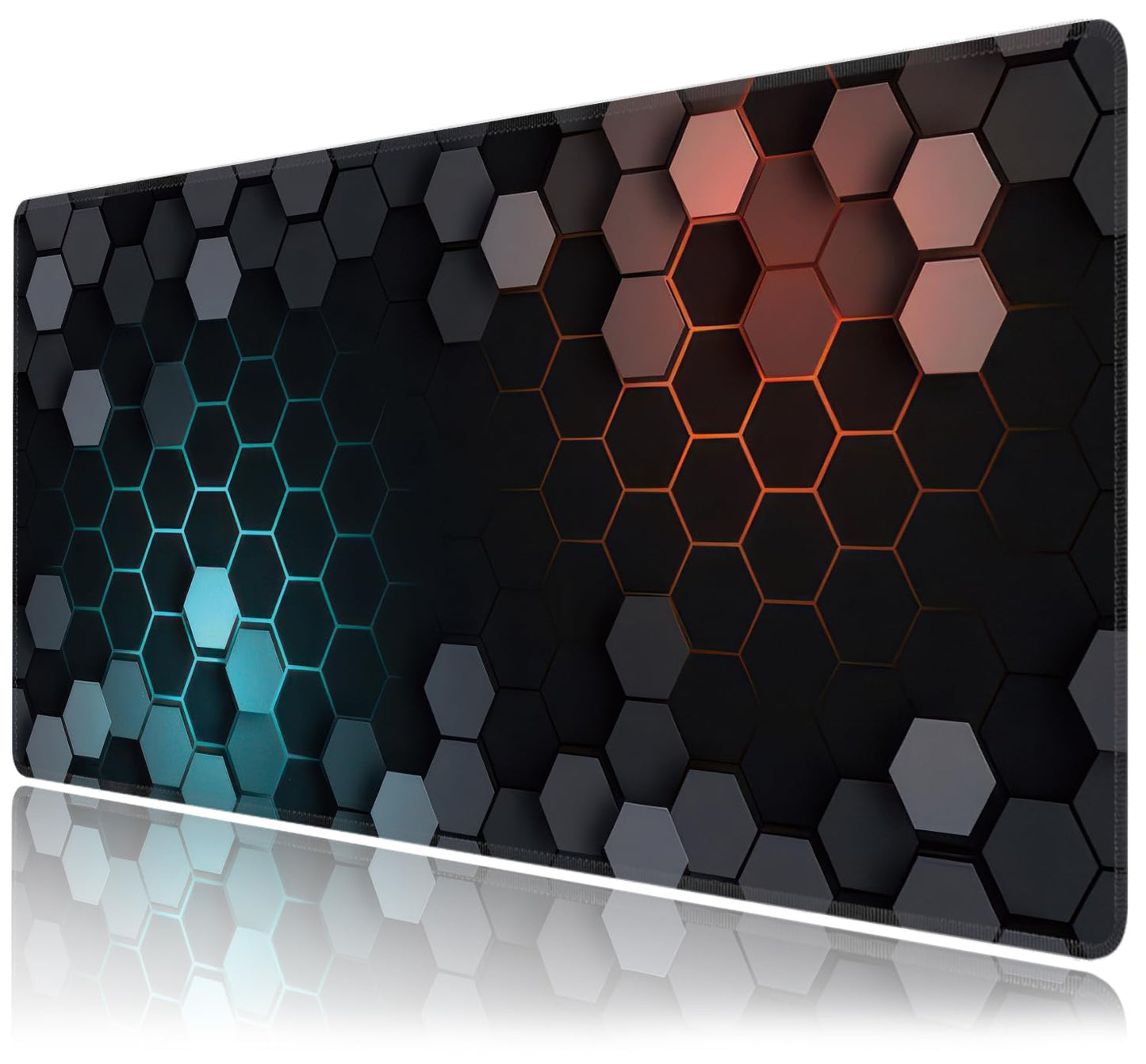 Hexagon Honeycomb Large Mouse Pad,Gaming Keyboard Desk Pad,Extended Mouse Mat Non-Slip Rubber Base