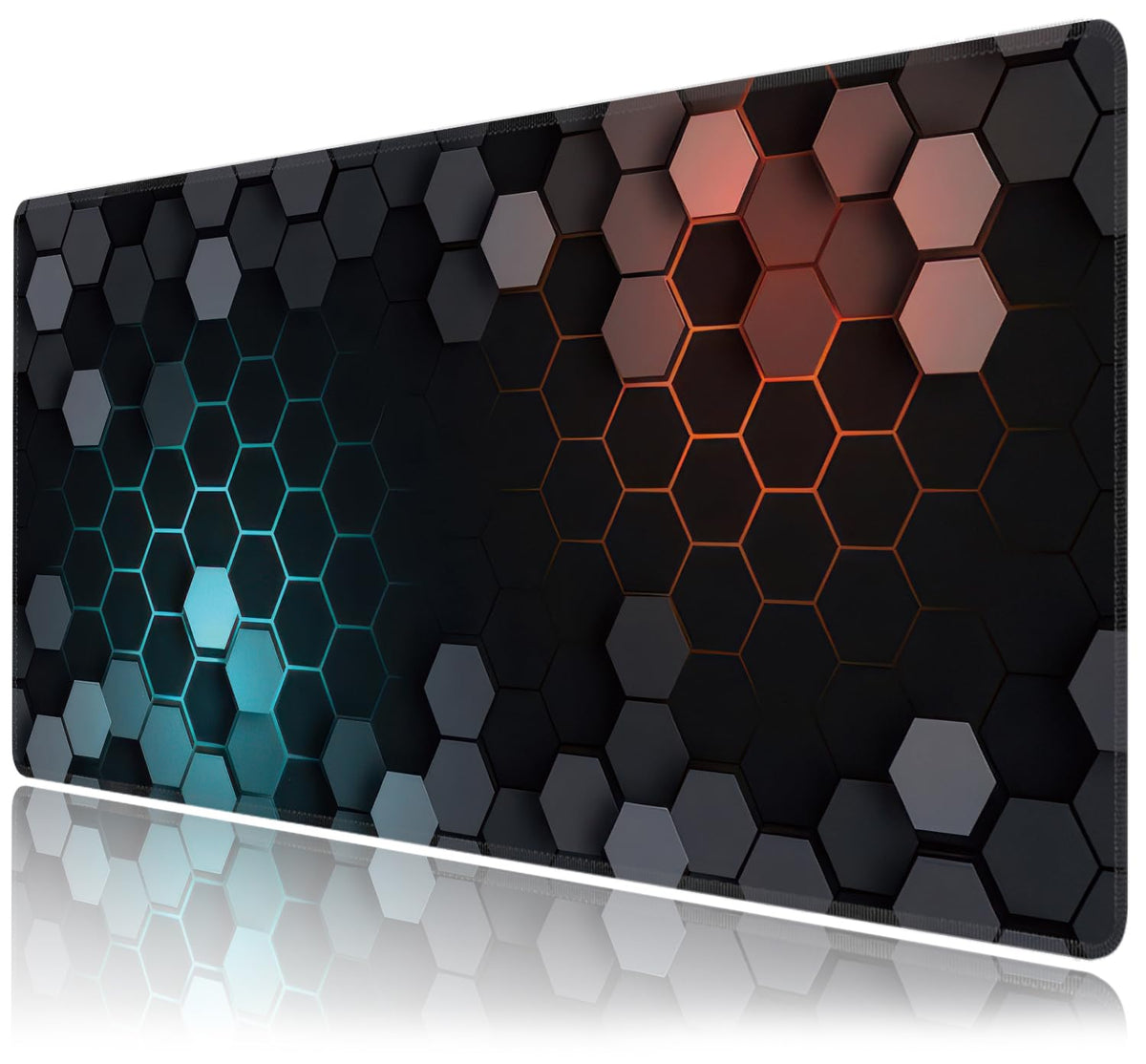 Hexagon Honeycomb Large Mouse Pad,Gaming Keyboard Desk Pad,Extended Mouse Mat Non-Slip Rubber Base