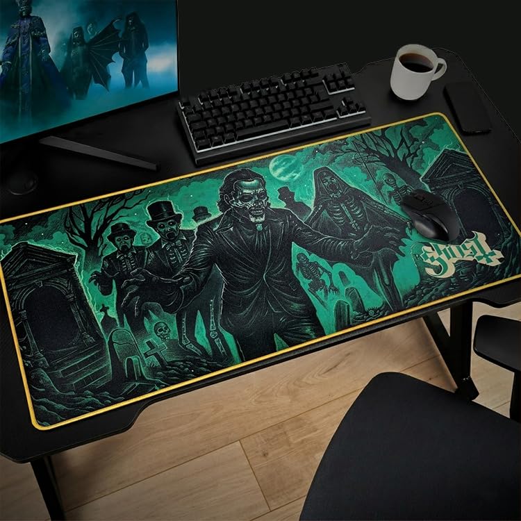 SUBSONIC Ghost Band Mouse Pad XXL 35x15 in – Gaming Desk Mat Extra Large