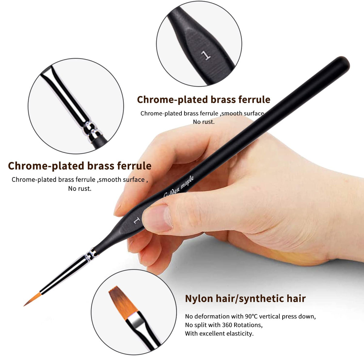 Golden Maple Miniature Paint Brushes, 15PC Model Brushes Micro Detail Paint Brush Set, Fine
