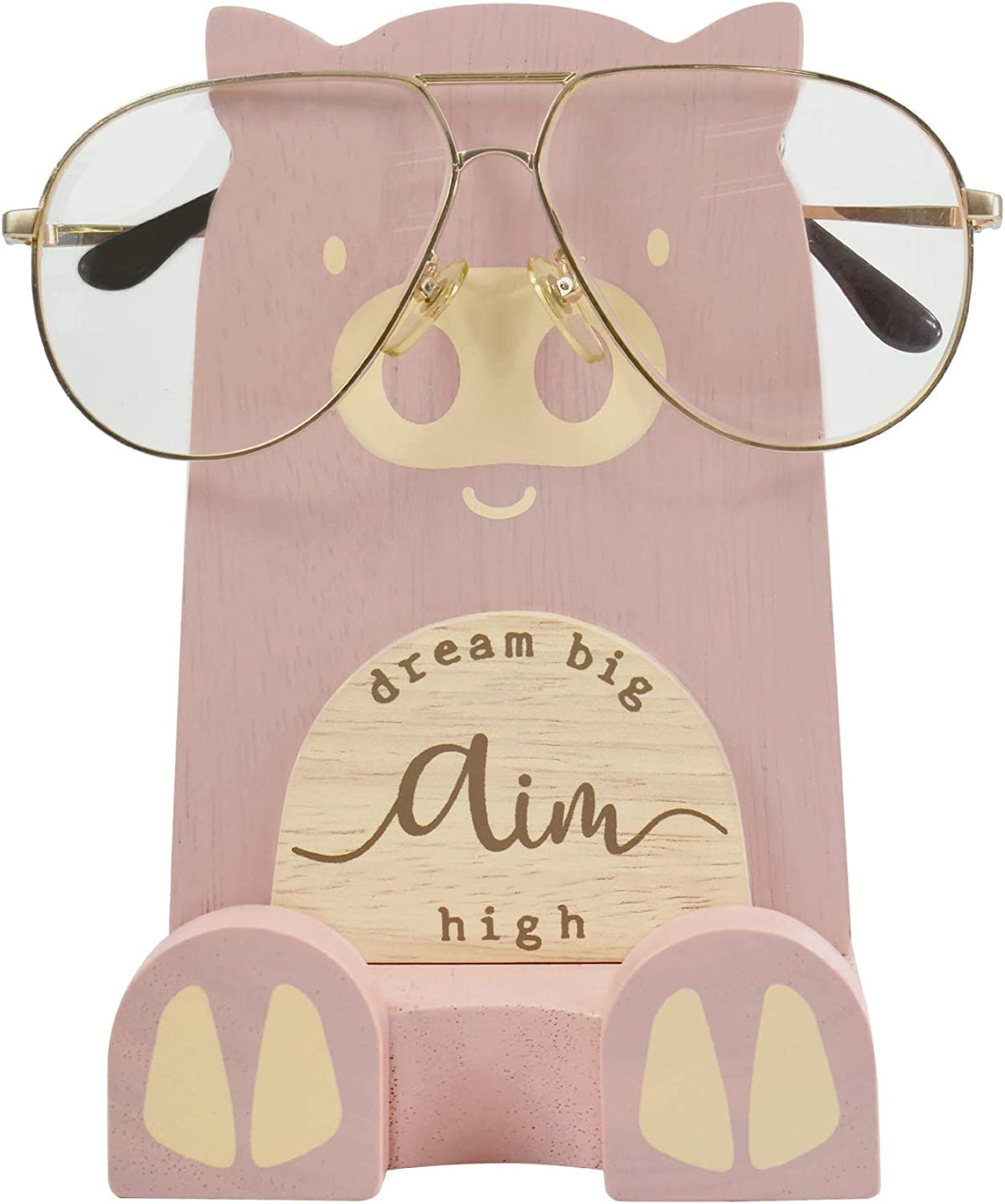 Wood Multipurpose Eyeglass Phone Pen & Pig Pencil Holder Stand Stationery Desk Box Organizer
