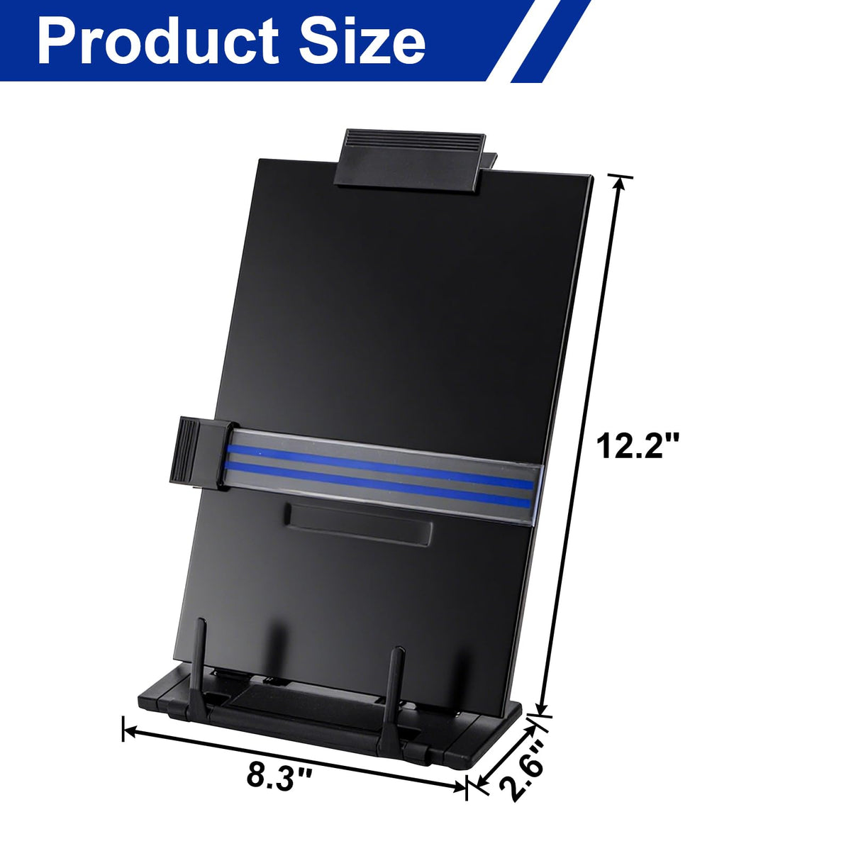 Lawei 2 Pack Desktop Document Holder with Adjustable Clip and Line Guide, Portable Document Book