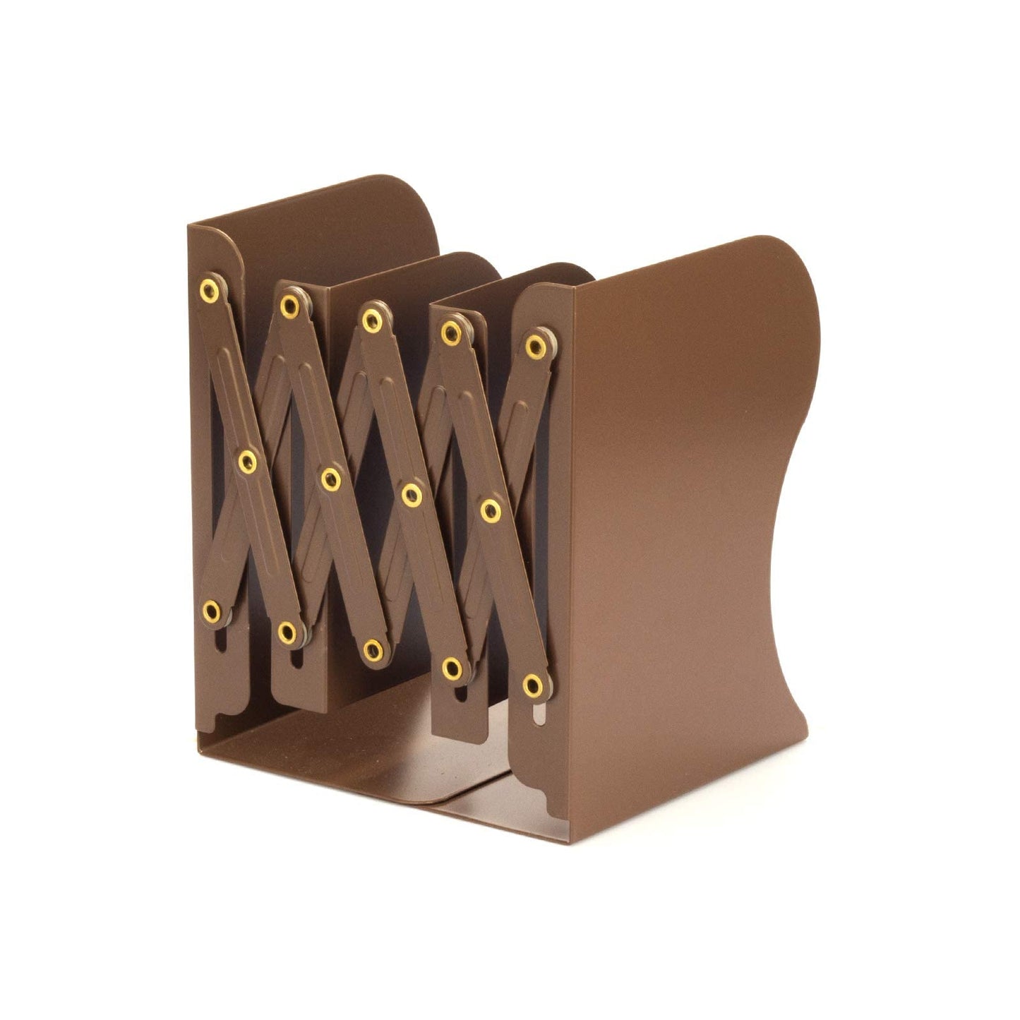 Aobopar Adjustable Metal Book Ends for Shelves Brown