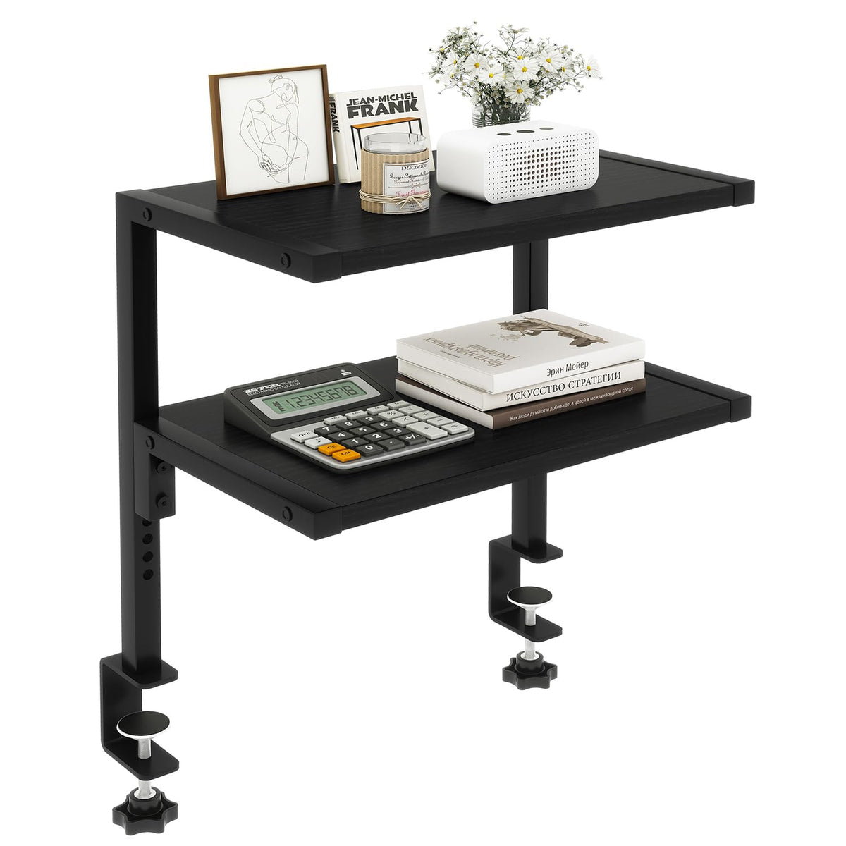 IBUYKE Clamp on Desk Organizer Shelf,Desk Extender Shelves UTMZ007B