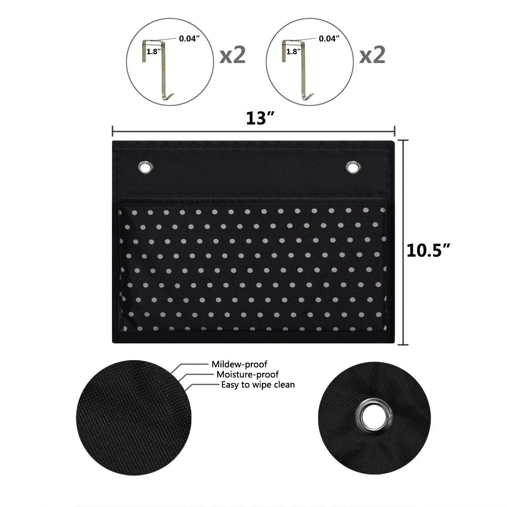 Eamay 4 Pocket White Dots Wall Mount/Over Door File Hanging Storage Organizer - Office Supplies