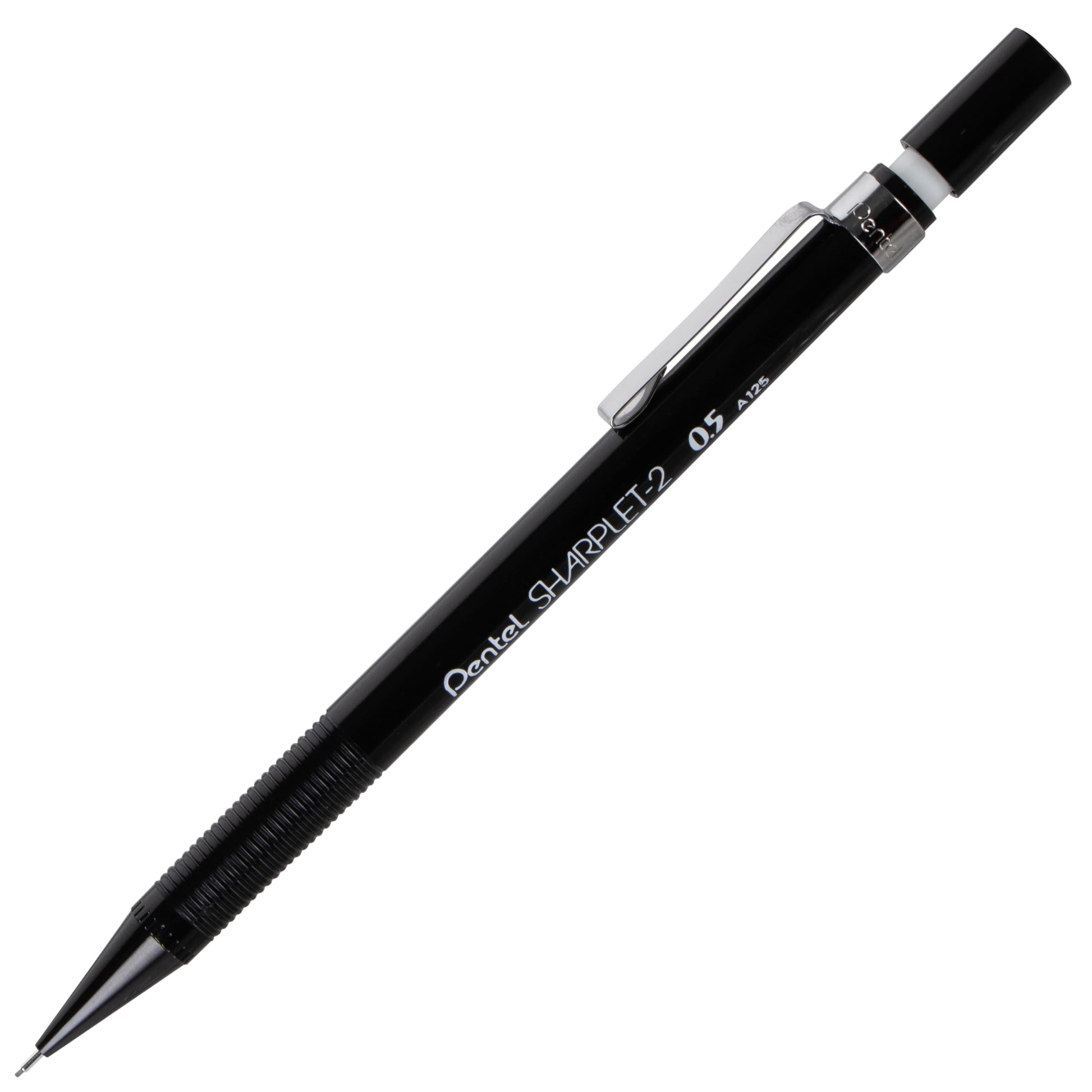 Pentel Sharplet-2 Automatic Pencil, (0.5mm) Lead Size, Black Barrel, Box of 12 (A125A)