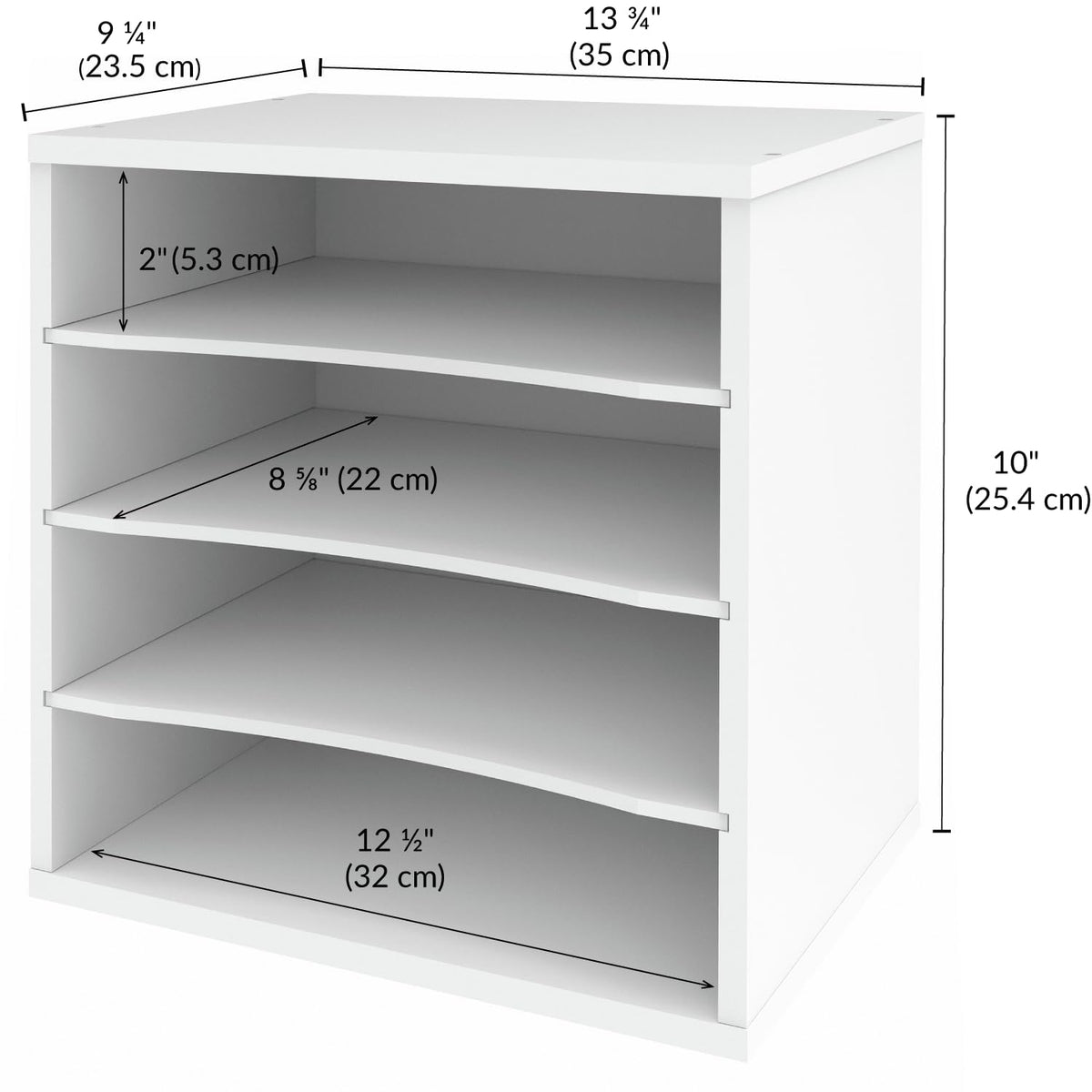 Ballucci 4-Tier Paper Organizer for Desk, Stackable Organizer Tray, Desk Storage Shelves, Stacking