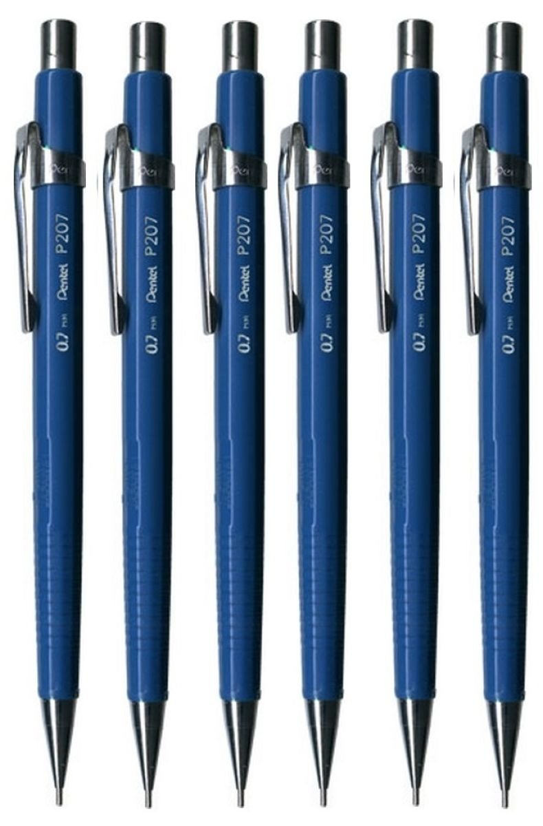 Pentel 0.7mm (P207) Blue P200 Series Automatic Mechanical Draughting Pencil Refillable Lead Eraser