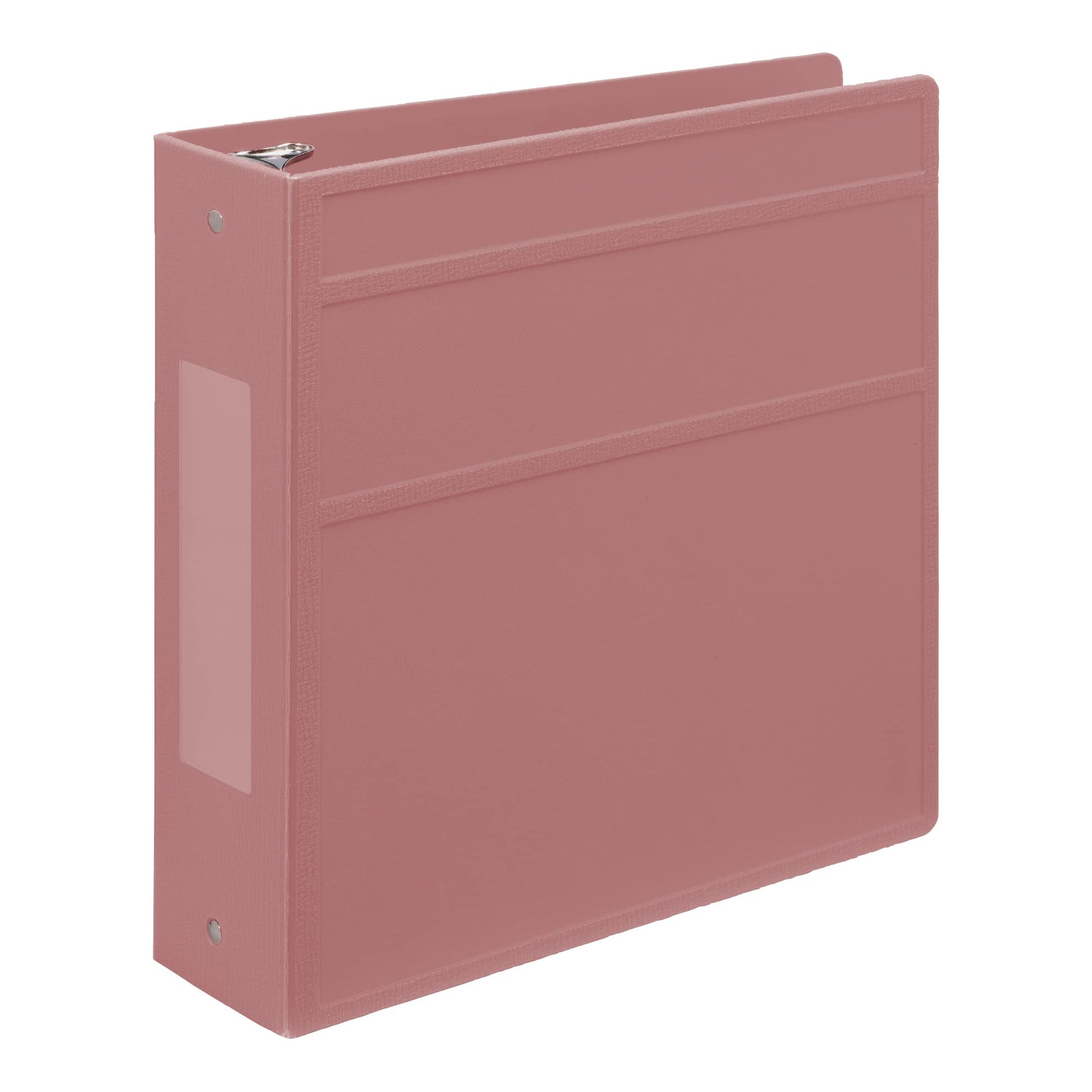 Carstens 3-Inch Heavy Duty 3-Ring Binder - Side Opening, Dusty Rose, Durable Plastic, Precision