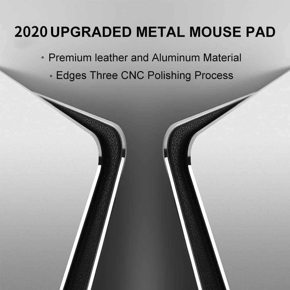 Vaydeer Hard Metal Aluminum Mouse Pad Clear Modern Smooth Magic Ultra Thin Double Side Design Mouse