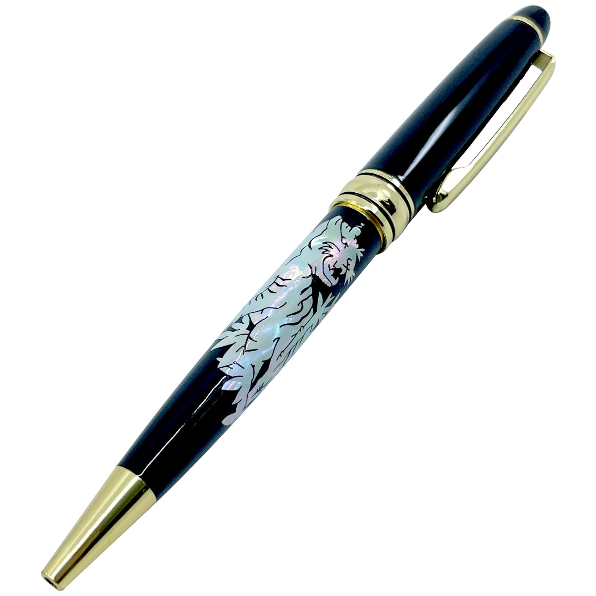 Nacreh Inlay Mother of Pearl Design Handmade Ballpoint Pen Retractable Executive Gift Deluxe