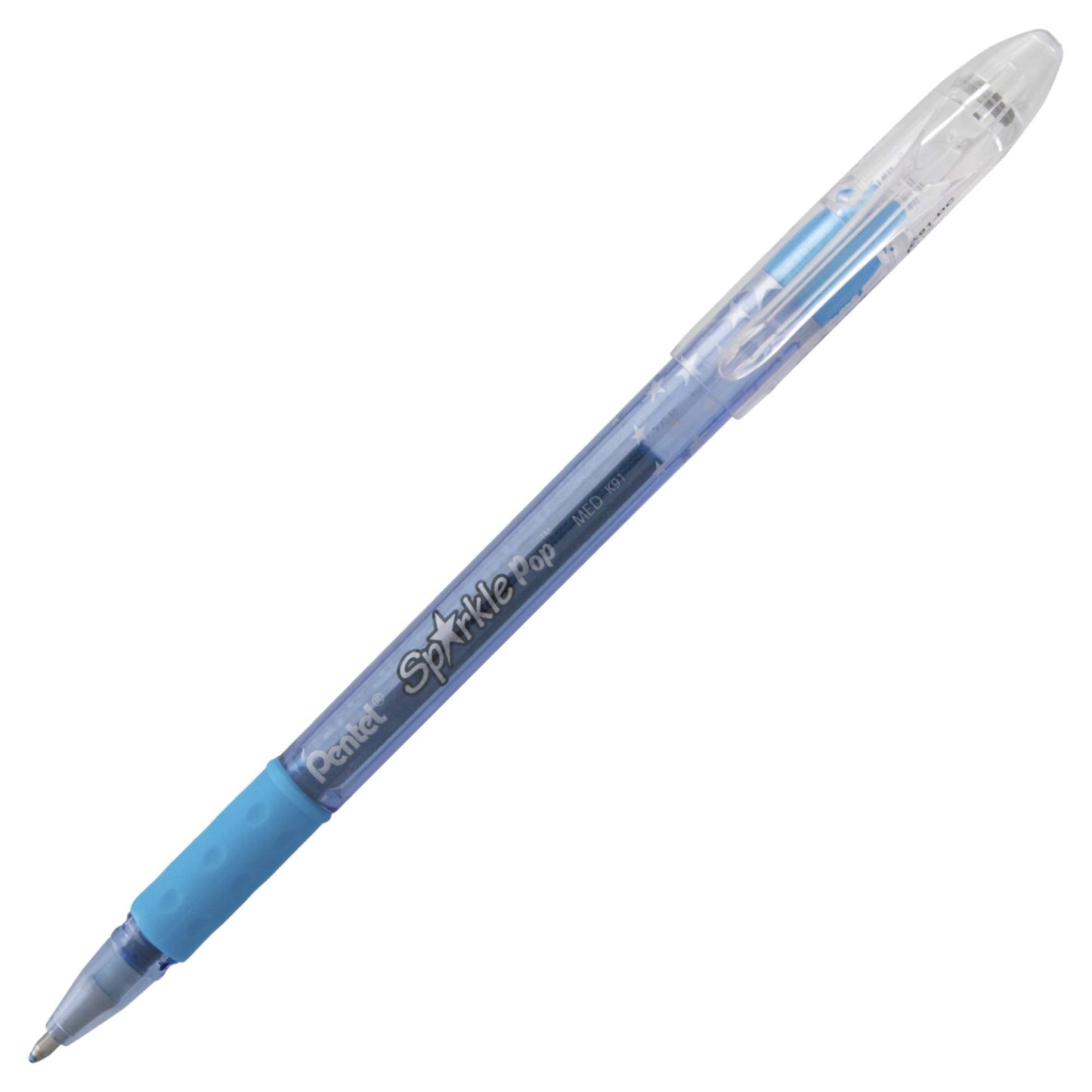 Pentel Sparkle Pop Metallic Gel Pen, (1.0mm) Bold Line, Blue/Green Ink, Box of 12 Pens (K91-DC)