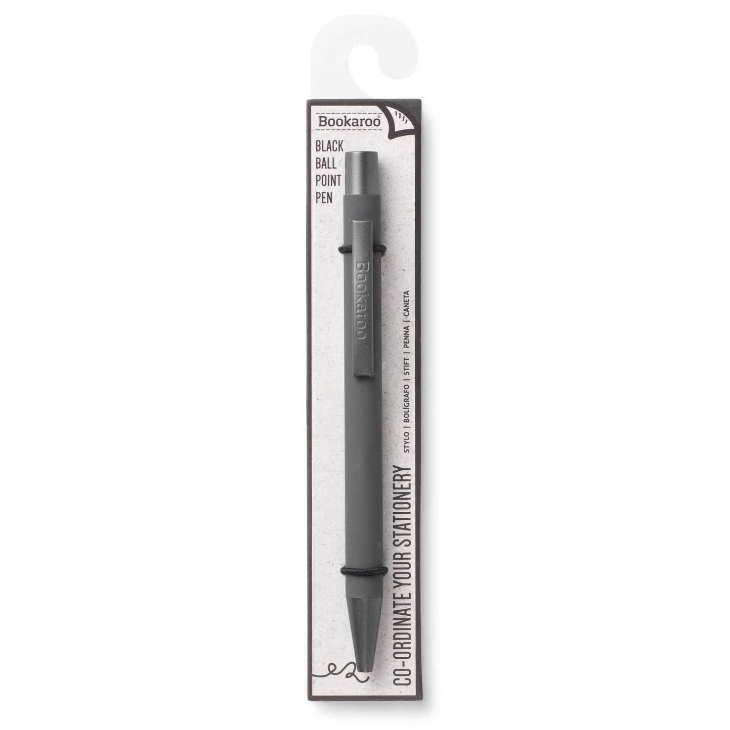 IF Bookaroo Pen, soft touch, colour coated pen with black ink - CHARCOAL