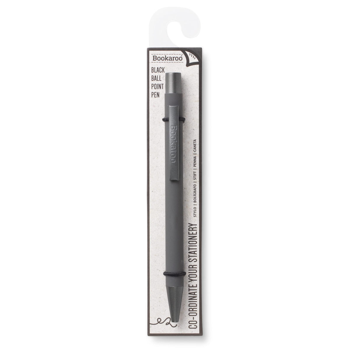 IF Bookaroo Pen, soft touch, colour coated pen with black ink - CHARCOAL