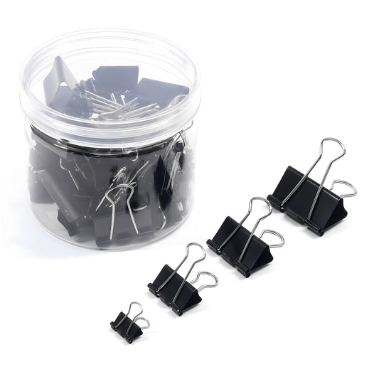 Black Binder Clips Assorted Sizes - Coideal 100 Pcs Metal Binder Paper Clips Foldback Bulldog Clip