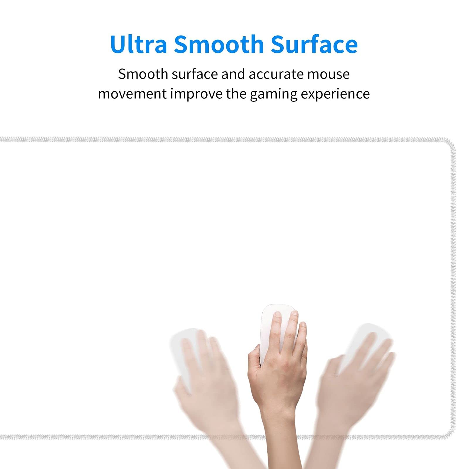 White Mouse Pad Extended Large Gaming Mousepad XL Big Long Oversized Desk Mat Stitched Edges 31.5 X