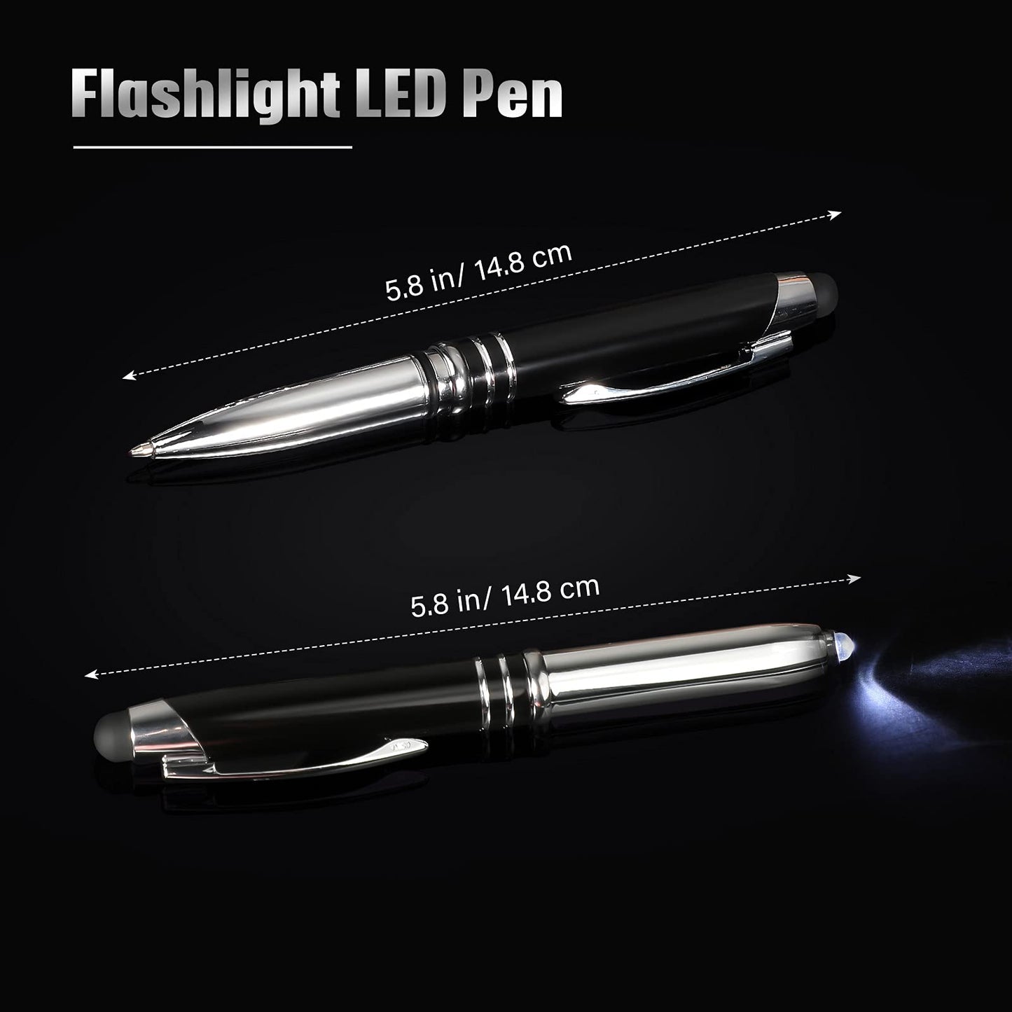 Zonon 15 Pcs Stylus Pen with Light, 3 in 1 Ballpoint Pens, Delicate Colors