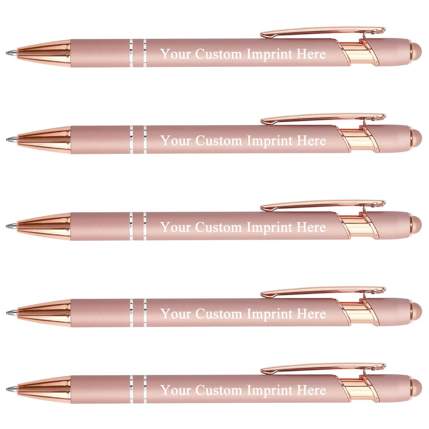 Schivity - Personalized Pens with Stylus - Custom Metallic Printed Name Pens with Black Ink