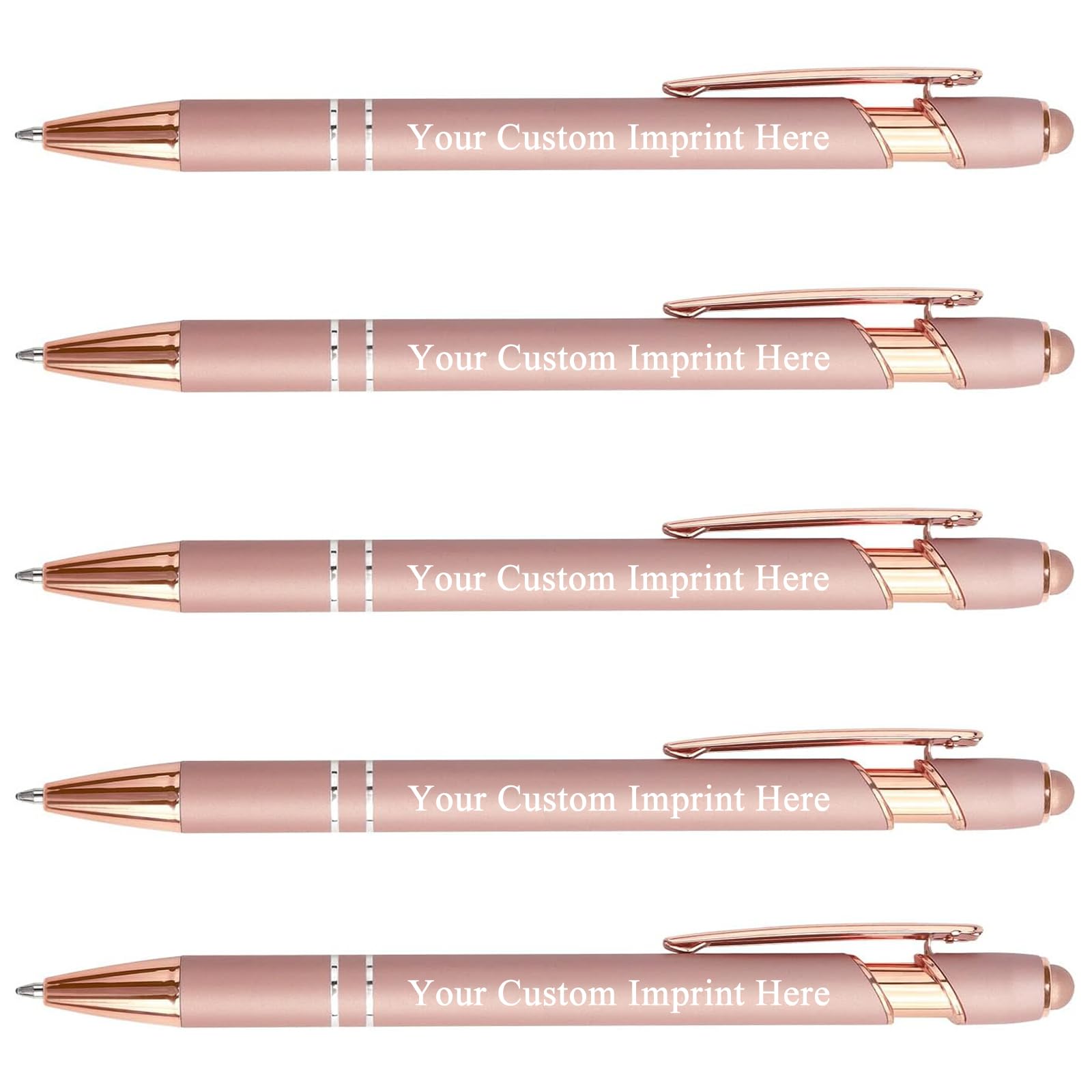 Schivity - Personalized Pens with Stylus - Custom Metallic Printed Name Pens with Black Ink