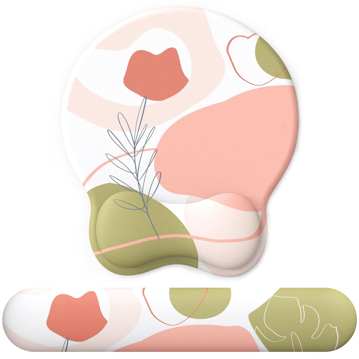 eulps Mouse Pad Wrist Support, Ergonomic Memory Foam Keyboard Wrist Pad & Gel Wrist Rest Set for