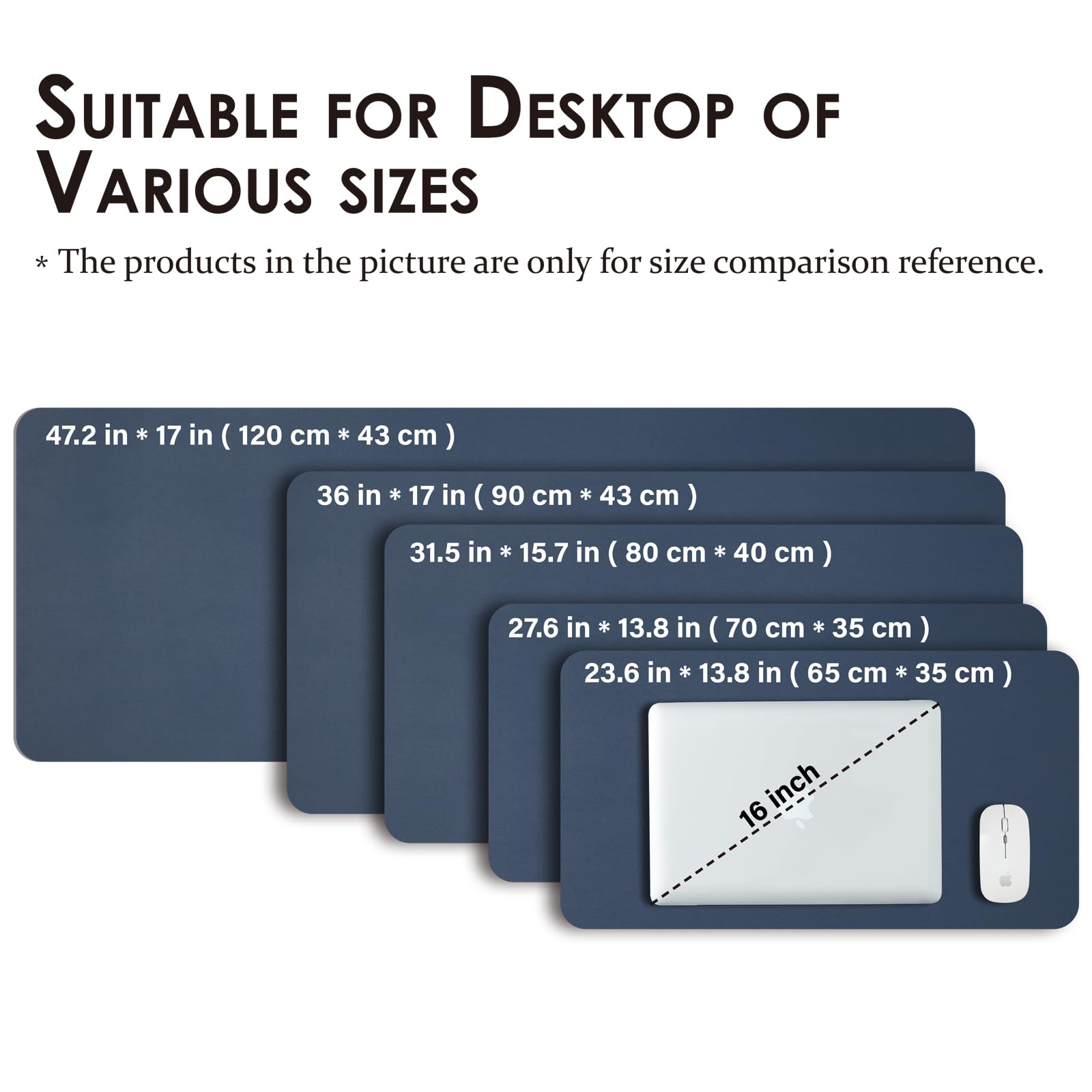 Large Desk Mat - 47.2"x 17" Non-Slip PU Desk Pad for Office and Home - Ideal for Large Mouse Pad