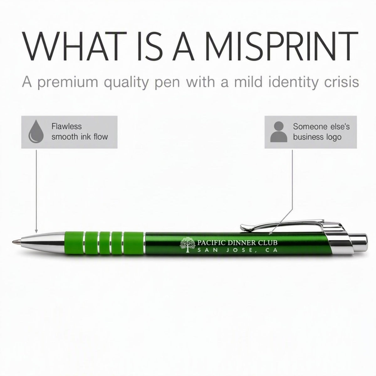 Misprinted Pen Assortment / 100 Count Misprinted Pens/Bulk Lot Variety Of Black And Blue Ink