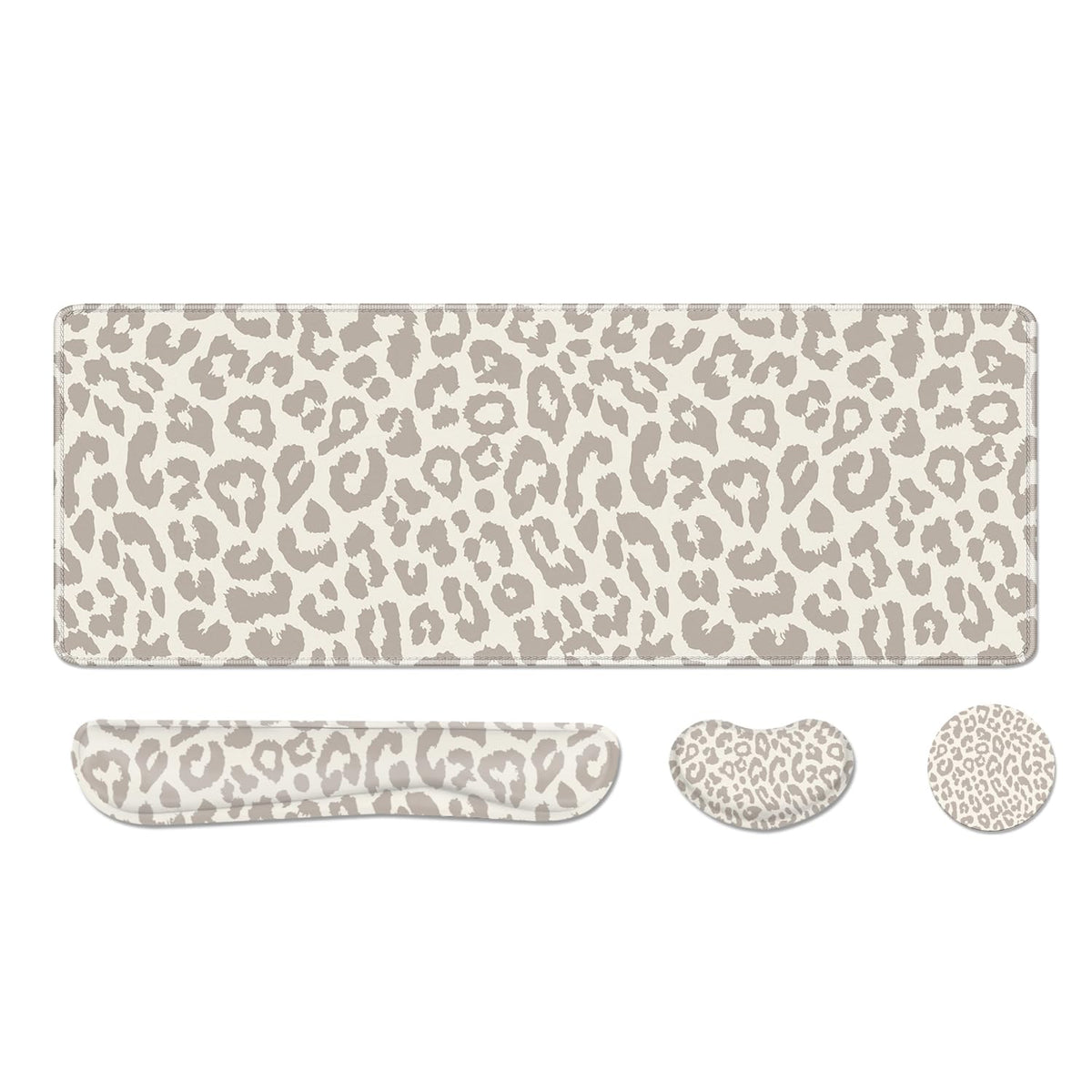 Cheetah Desk Pad and Keyboard Wrist Rest, Large Mouse Pad + Keyboard Pad+Mouse Wrist Support