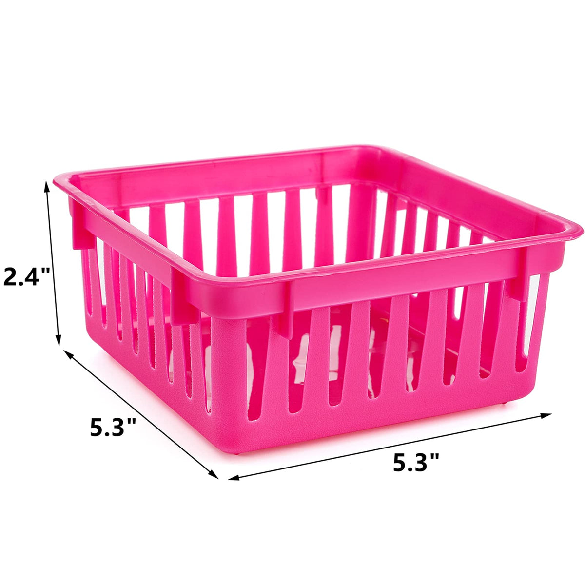 DEAYOU 24 Pack Classroom Storage Baskets, Small Plastic Organizer Basket, Colorful Square Mini