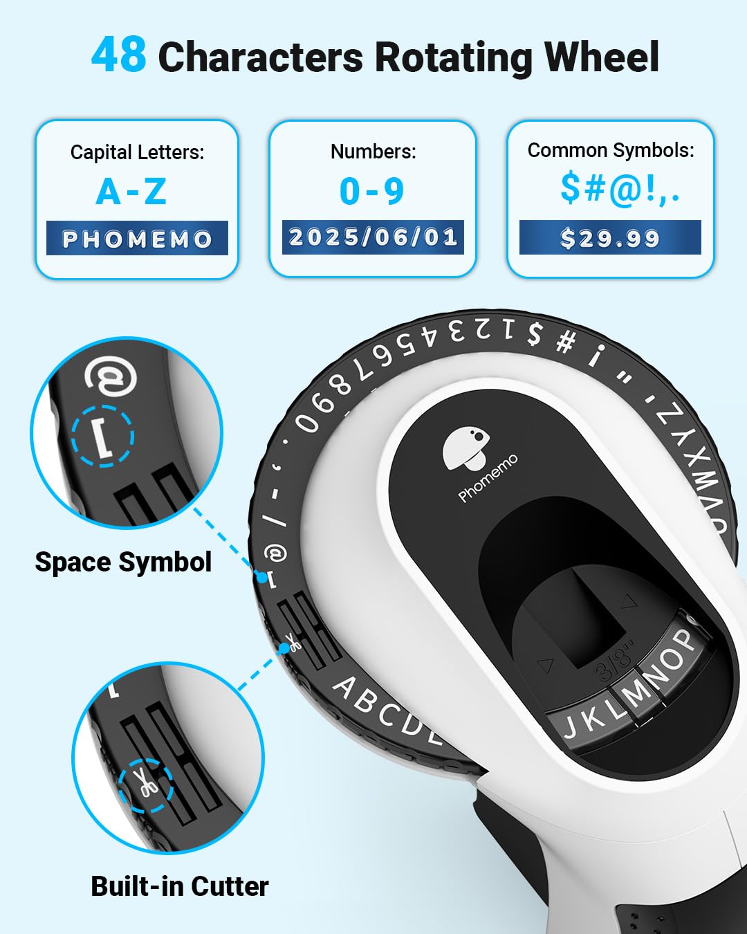 Phomemo Label Maker, Vintage Embossing Label Maker Machine with 6 Tapes