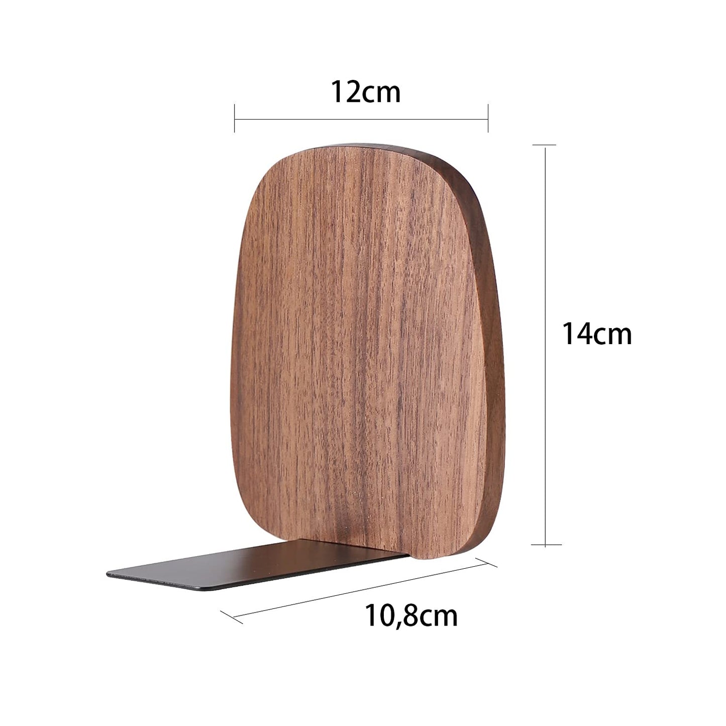 muso wood Book Ends for Shelves, Walnut 1 Pair