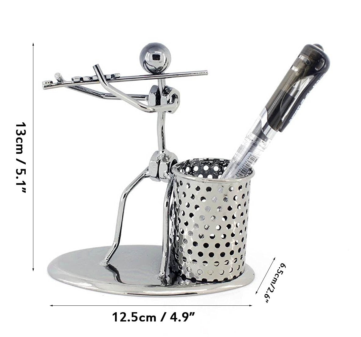 Metal Iron Pen Container Holder Pencil Cup Iron Art Music Figure~Home Office Desk Decor Gift