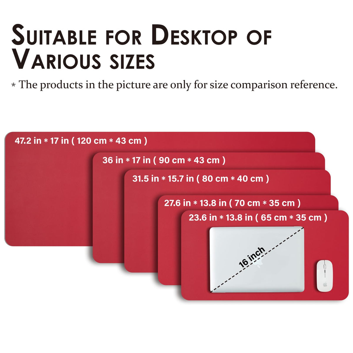 Large Desk Mat - 47.2"x 17" Non-Slip PU Desk Pad for Office and Home - Ideal for Large Mouse Pad