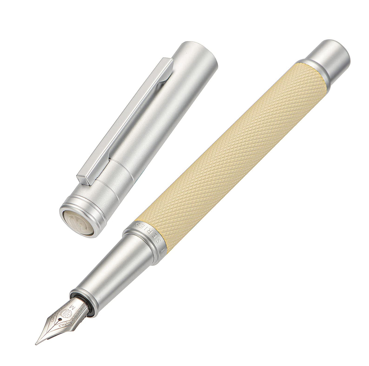 Hongdian Silver Birch Forest Aluminum Fountain Pen Medium Nib with Metal Box Writing Pen Set'1