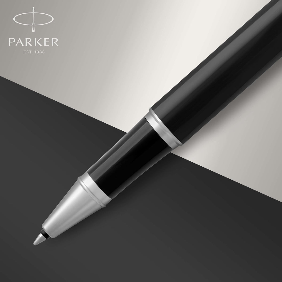Parker Im Premium Roller Ball Pen, Stick, Fine 0.7 Mm, Black Ink, Black/chrome Barrel
