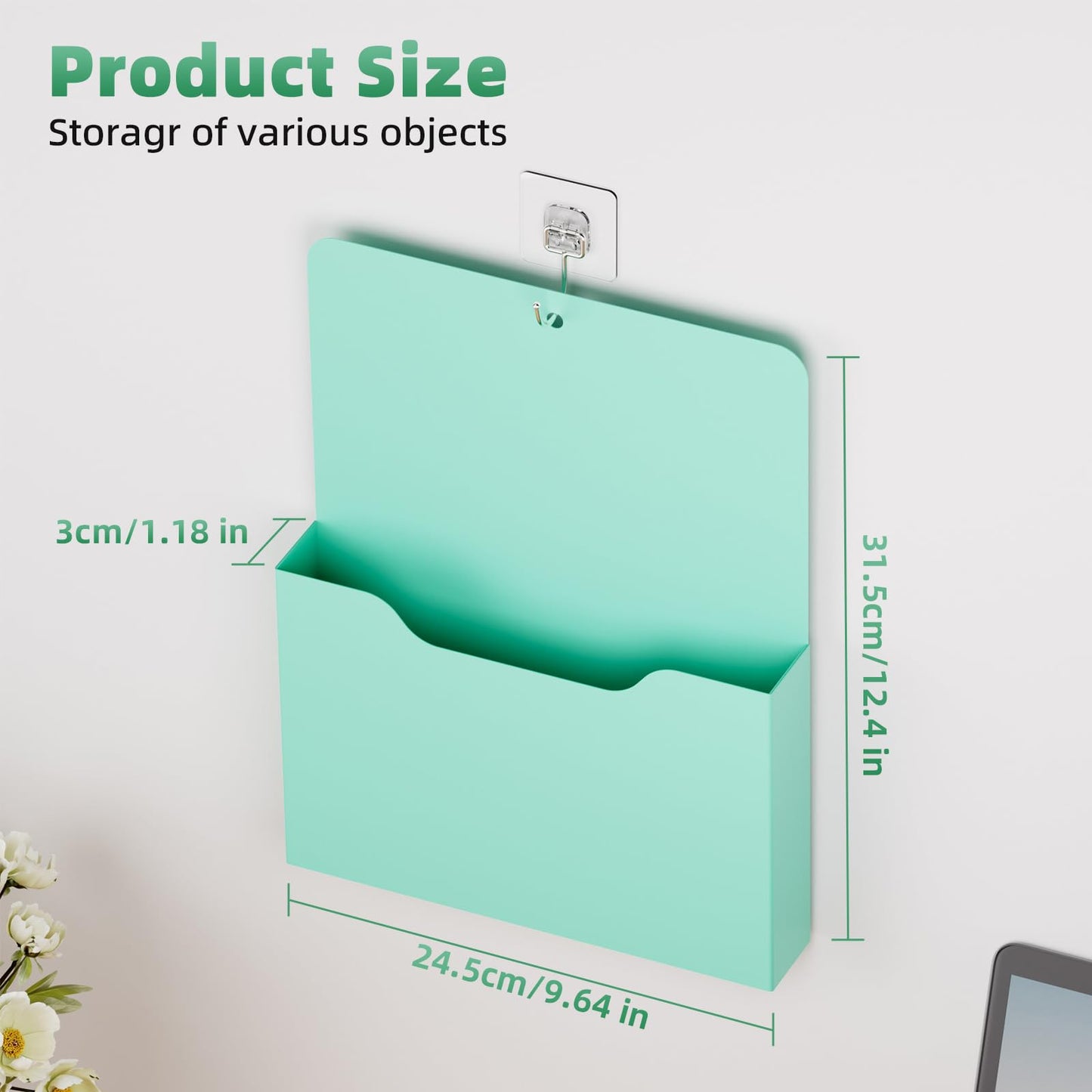 Marbrasse Magnetic File Holder - Magnetic Paper Holder, Pocket Organizer Office Supplies Storage
