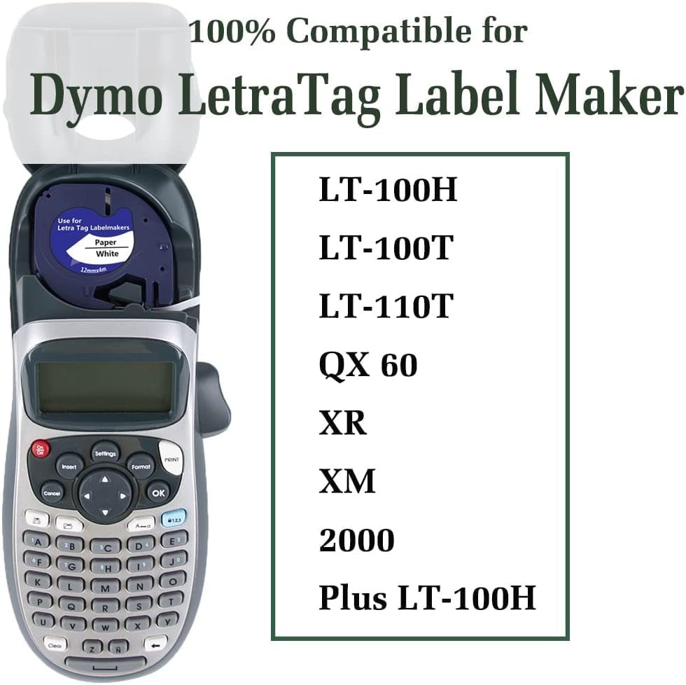 Hehua Compatible with Dymo 91330 12mm Label Maker Tape 30PK Refills 10697