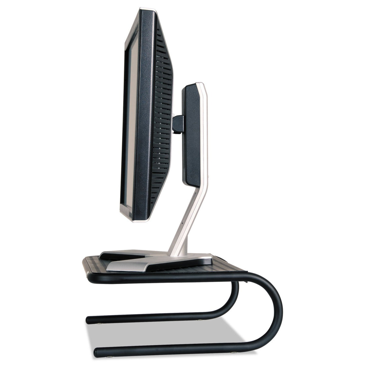 Allsop Large Metal Art Monitor Stand, 18-Inch Wide Platform Holds 50 lbs with Keyboard Storage