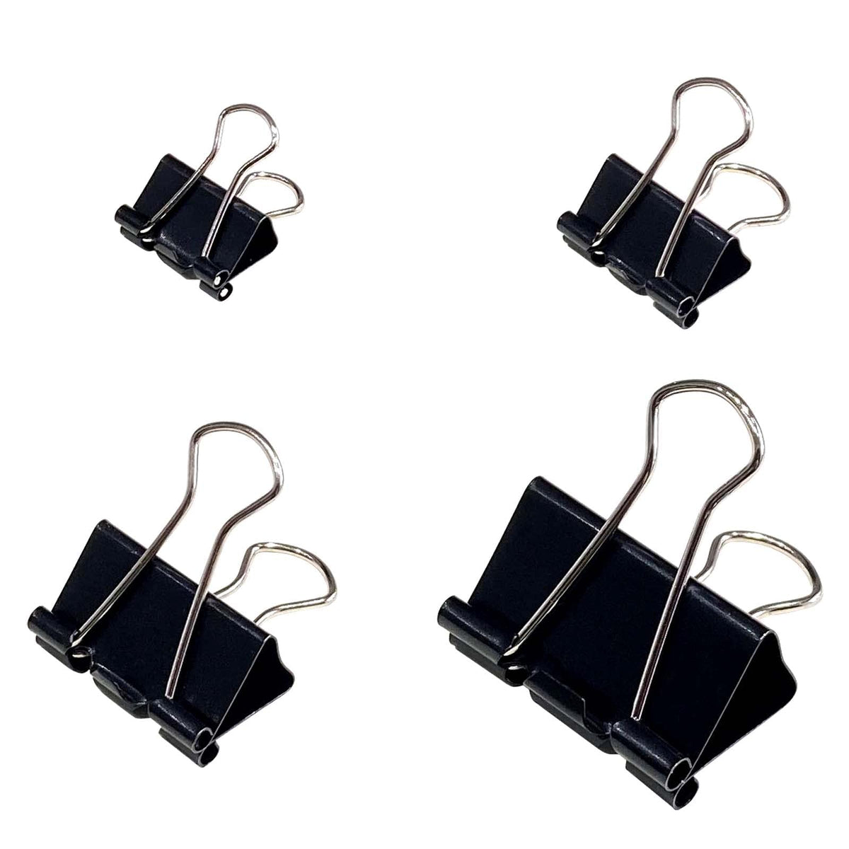 Ykimok 120Pcs Assorted Sizes Binder Clips, Metal Paper Clamps 4 Assorted Sizes, Medium, Small, X